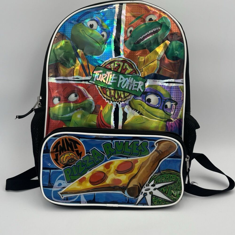 Teenage Mutant Ninja Turtles TMNT Mutant Mayhem 17" Backpack Pizza Rules Kids